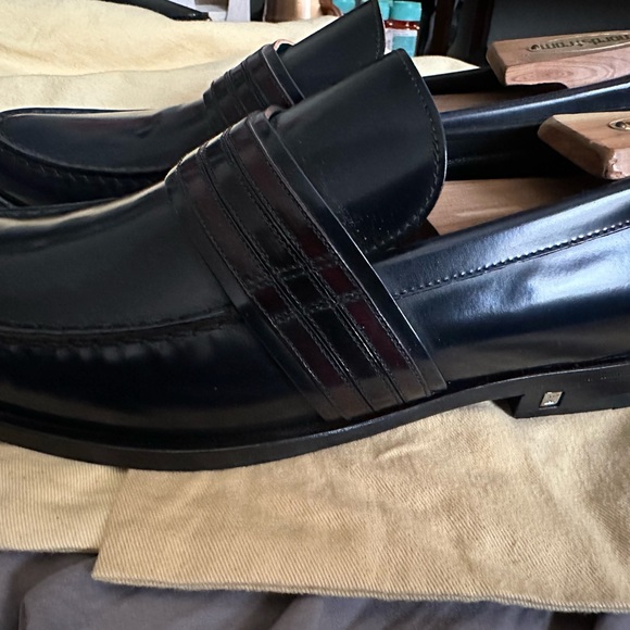 Louis Vuitton Men’s Loafer 9UK/10US Black Burgundy Leather Brand New Never Worn - Picture 2 of 13